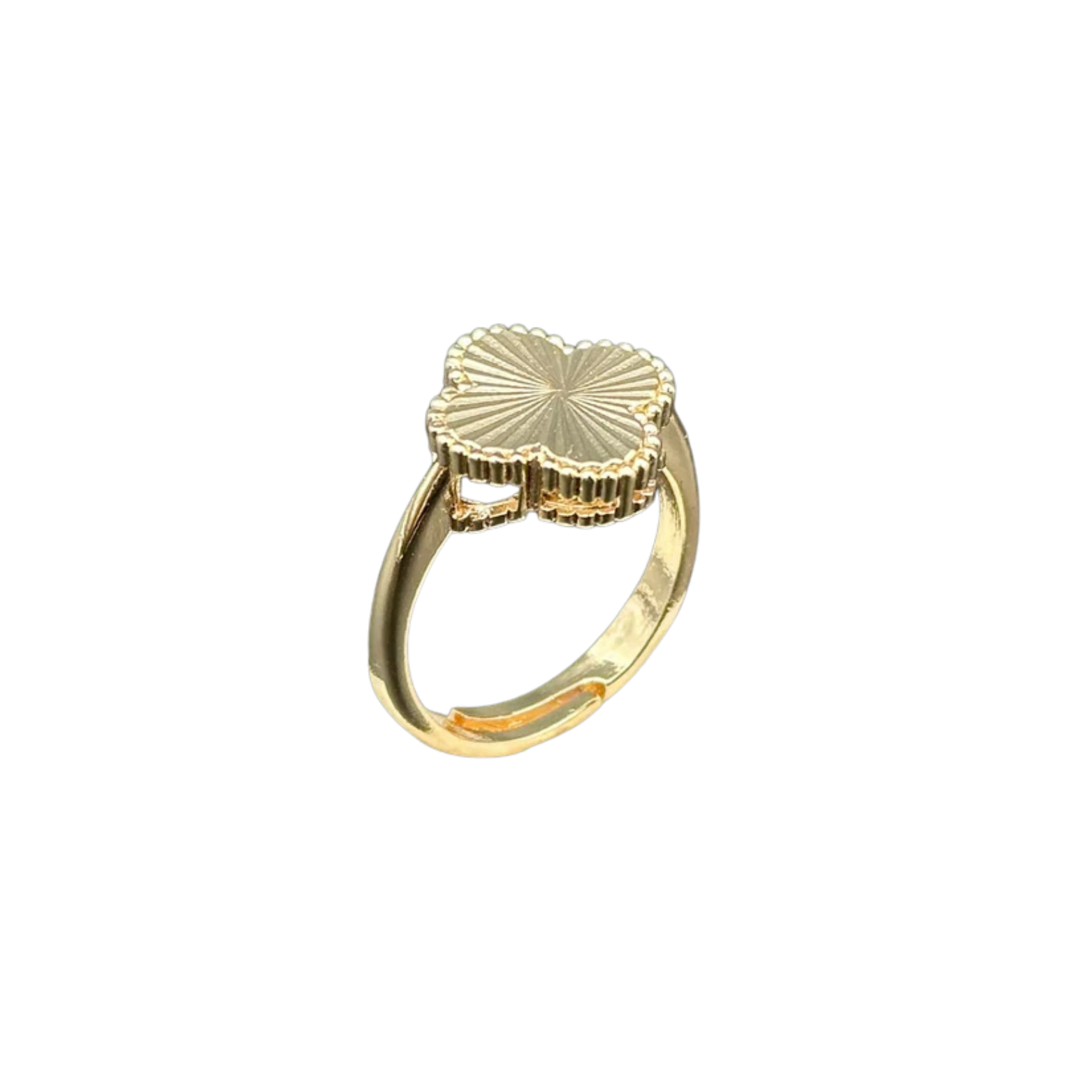 Inel reglabil Trifoi Placat cu Aur 14k