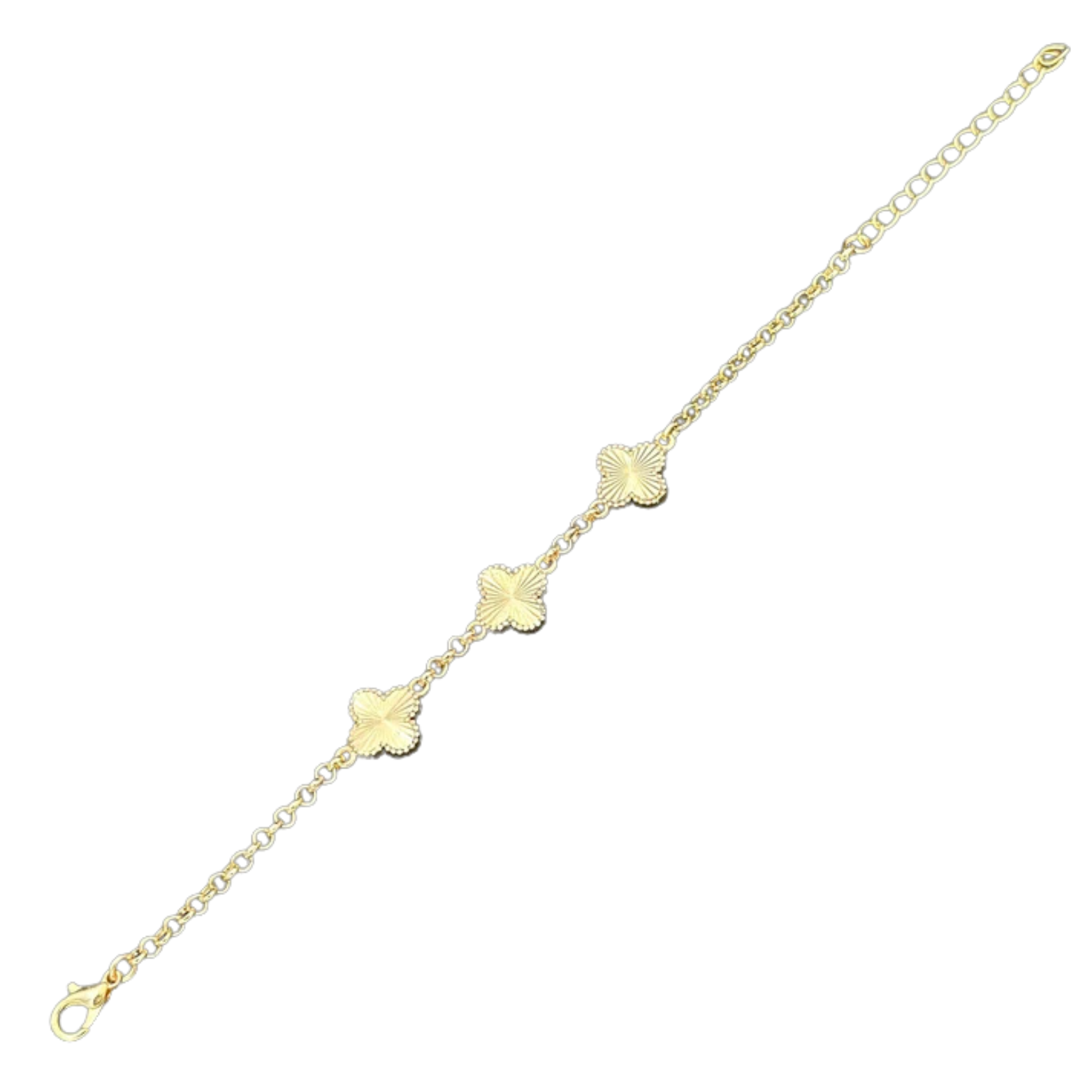 Set Colier, Brățară + inel Trifoi Placat cu Aur 14k