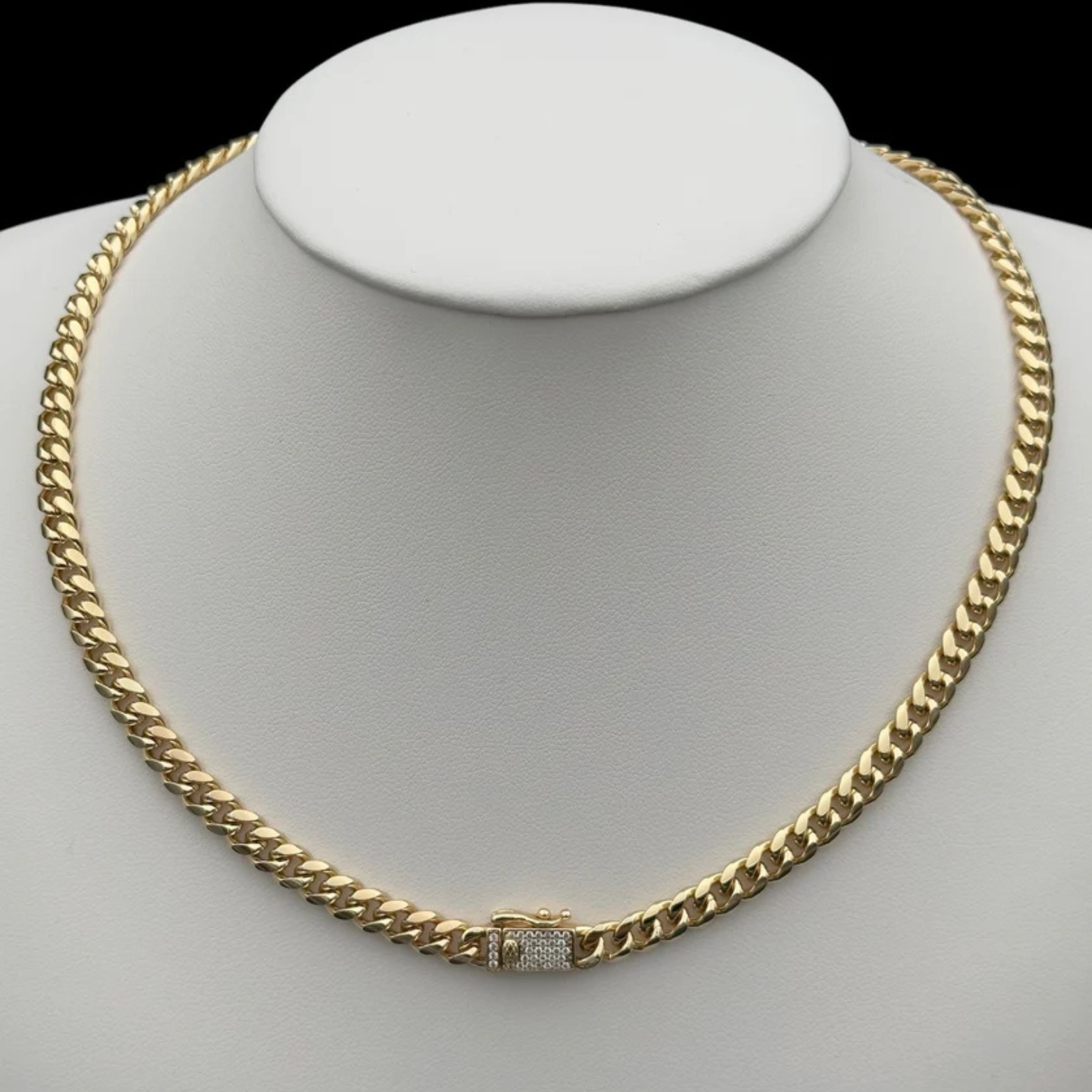 Set Colier + Brățară Cuban, Placat cu Aur 14k
