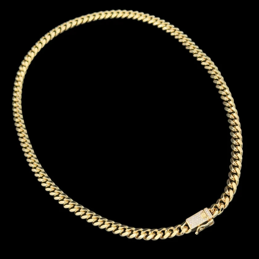 Set Colier + Brățară Cuban, Placat cu Aur 14k