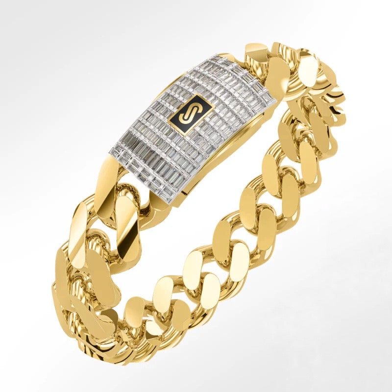 Bratara Stil Monaco Cuban Auriu 8mm