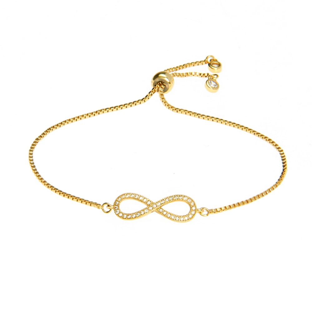 Bratara Reglabila Infinity Placat cu Aur 14K