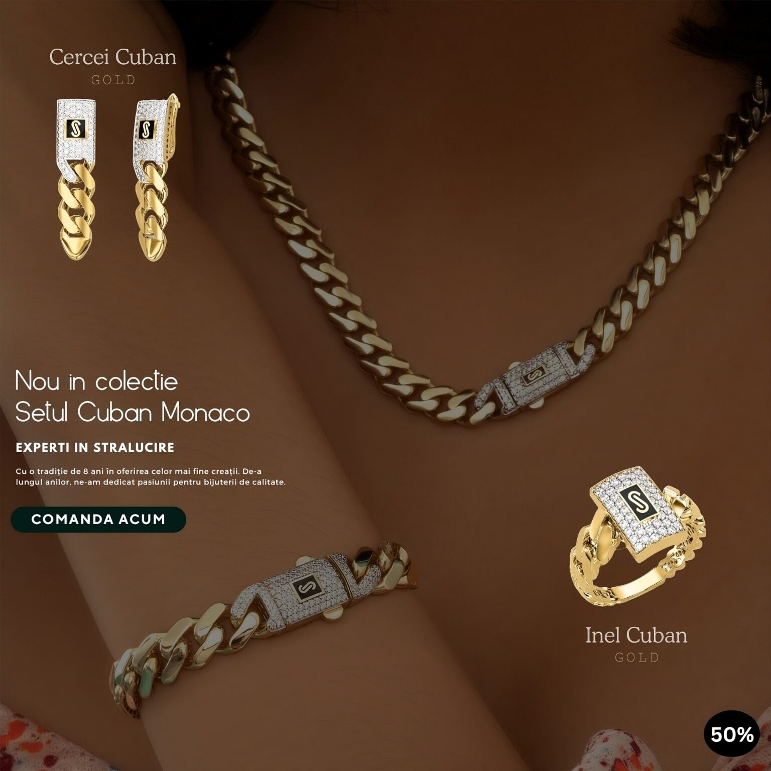 Set Complet Stil Monaco Cuban Auriu