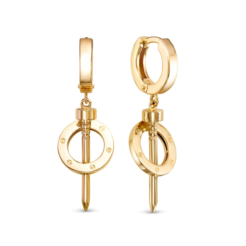 Cercei Spike Placati cu Aur 14K