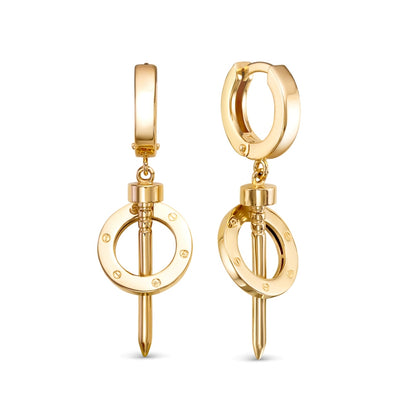 Cercei Spike Placati cu Aur 14K