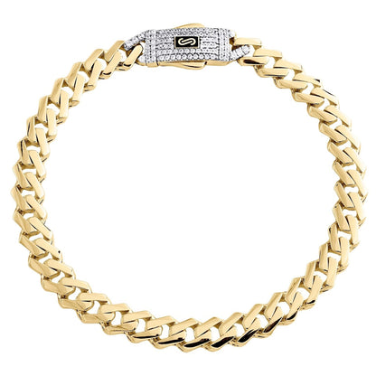 Bratara Stil Monaco Cuban Auriu 8mm