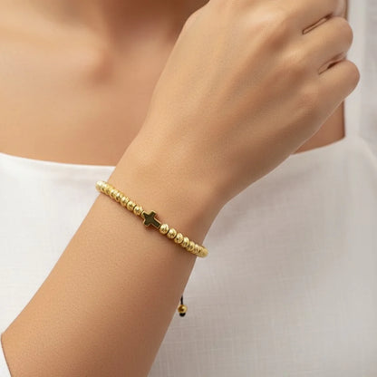 Brățară Reglabilă Aurie cu Cruce 1+1 GRATIS
