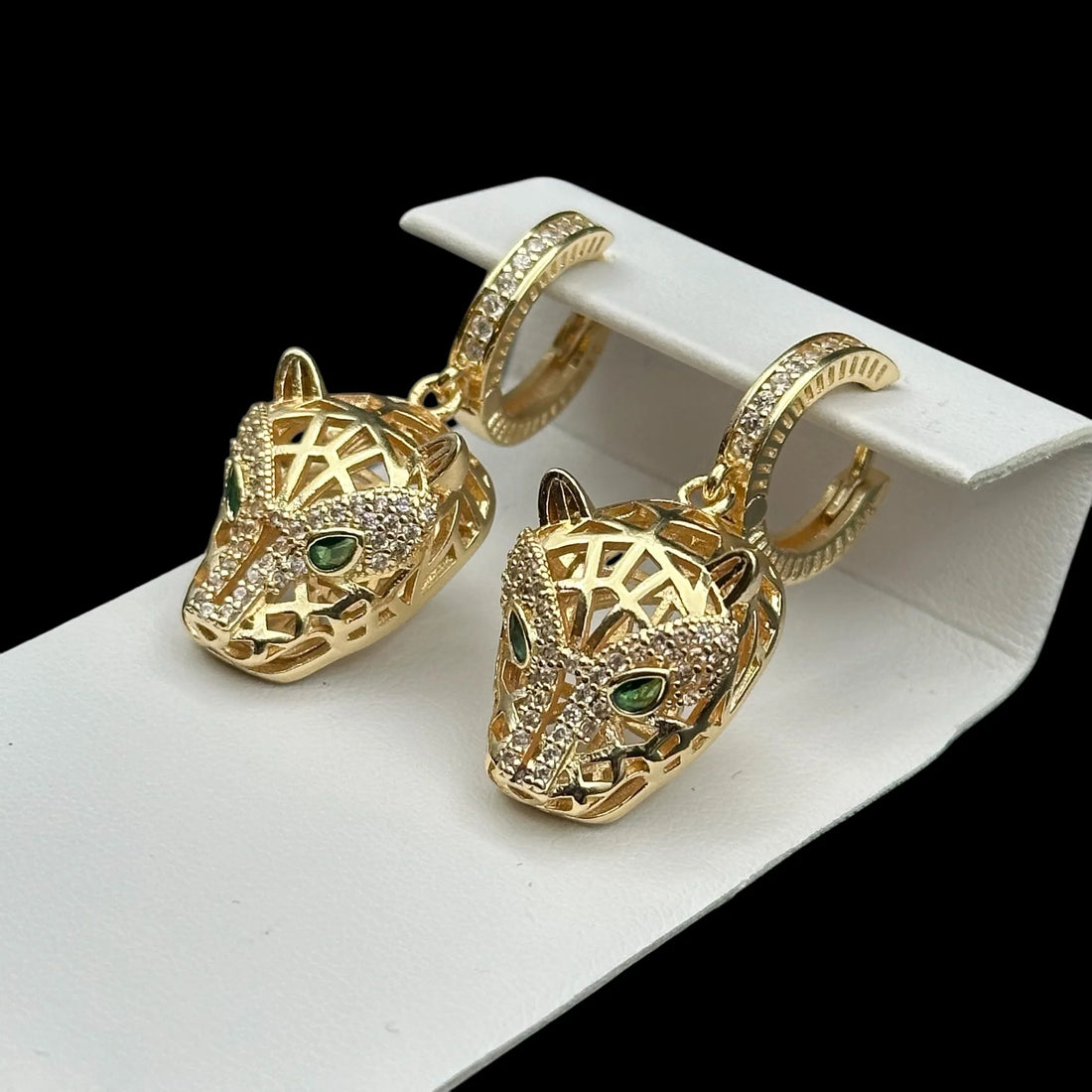 Cercei Pantera placati cu Aur 14K