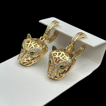 Cercei Pantera placati cu Aur 14K