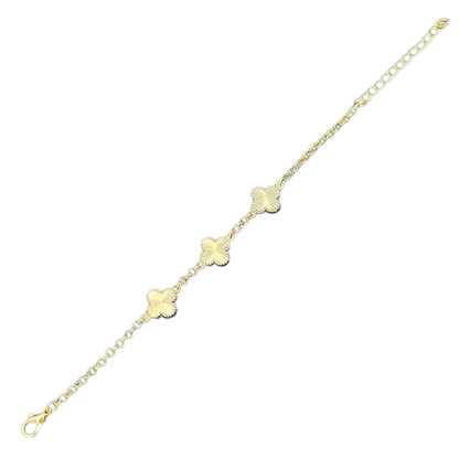 Set Colier, Brățară + inel Trifoi Placat cu Aur 14k