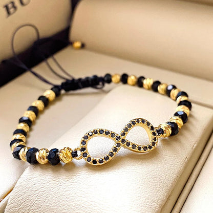 Brățara Reglabilă Infinity Black-Gold ♾️
