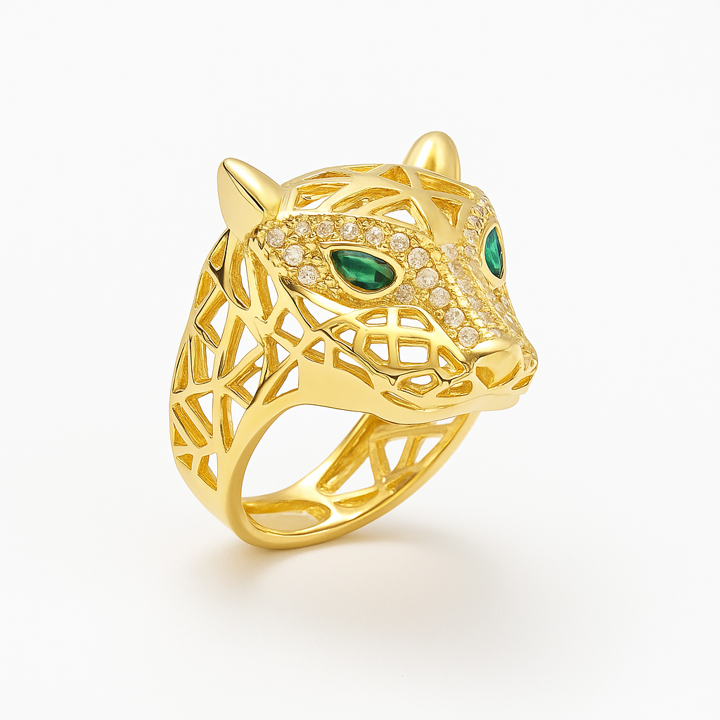 Inel Pantera Placat cu Aur 14k