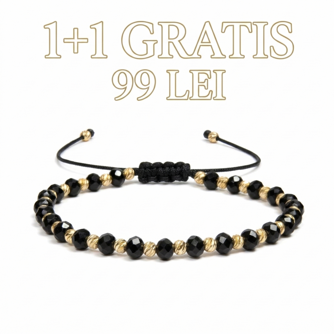 Brățara Reglabilă Black-Gold 1+1 Gratis