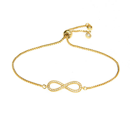 Bratara Reglabila Infinity Placat cu Aur 14K