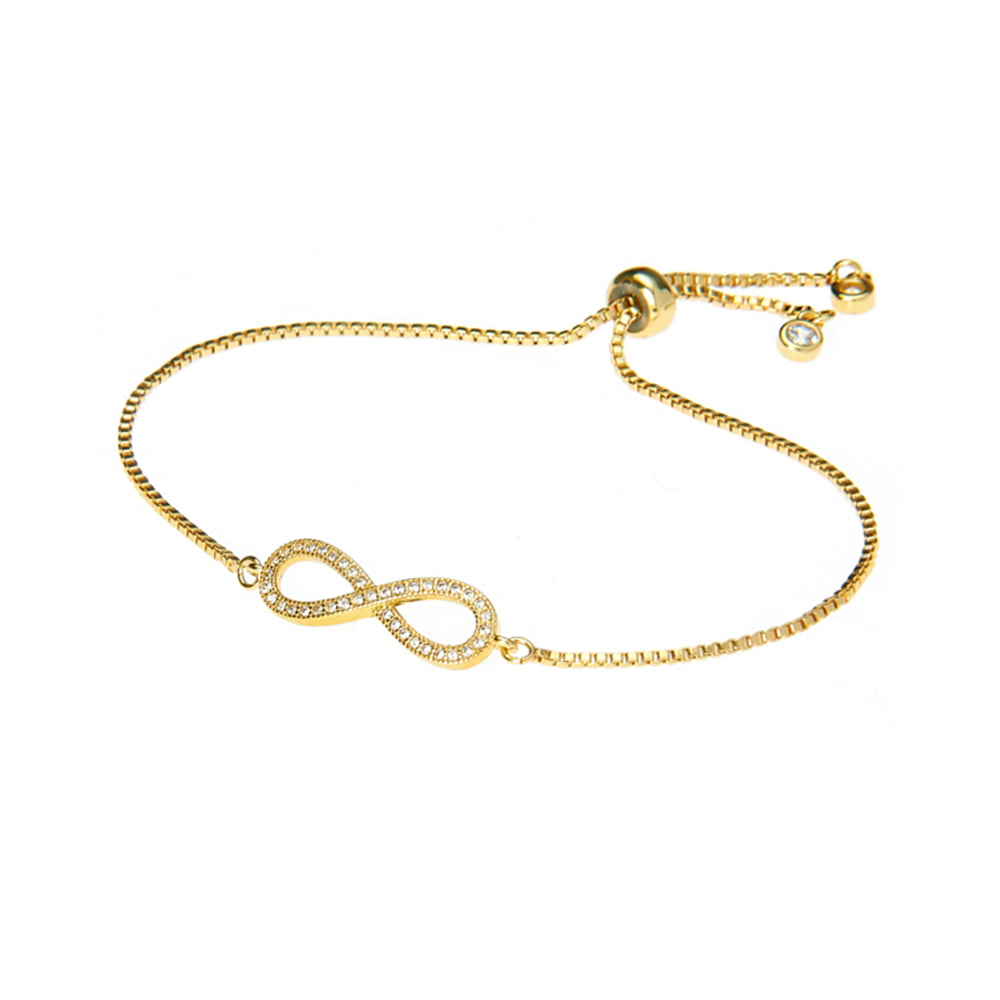 Bratara Reglabila Infinity Placat cu Aur 14K