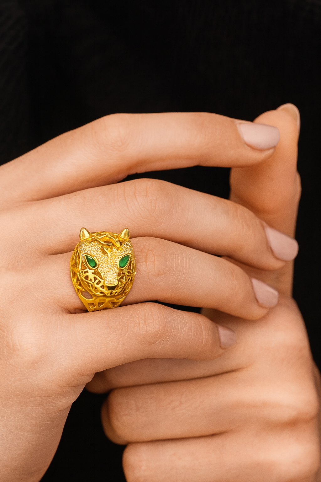 Inel Pantera Placat cu Aur 14k