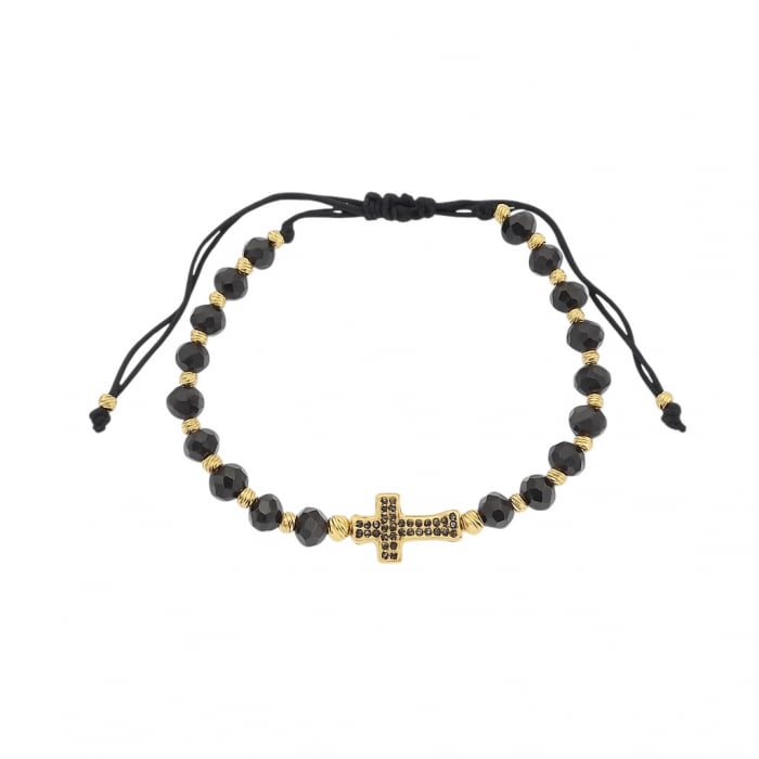 Brățara Reglabilă Cruce Black Gold