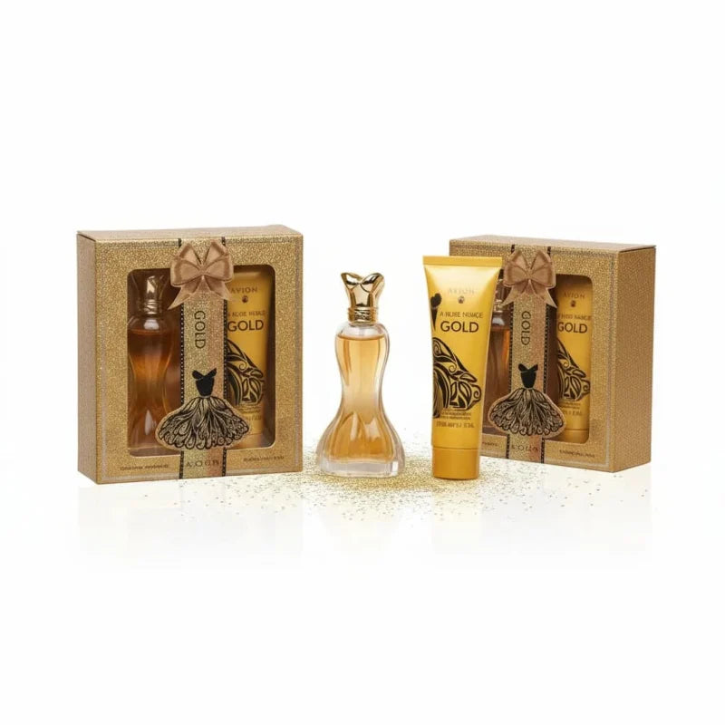 Set Cadou Luxe Gold pentru Femei – Parfum 100 ml + Cremă de Corp 200 ml