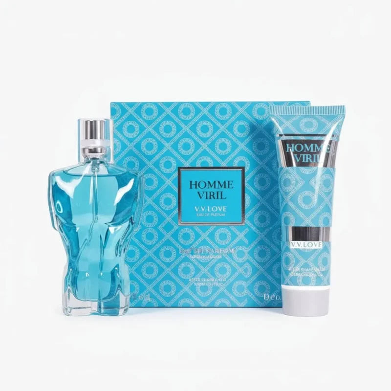 Set Cadou Homme Viril pentru Bărbați – Parfum Fresh și Îngrijire, 2 Piese