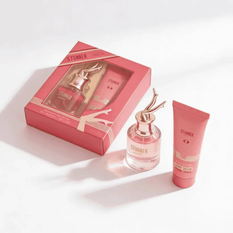 Set Cadou STUNNER pentru Femei – Parfum 85 ml + Loțiune de Corp 75 ml